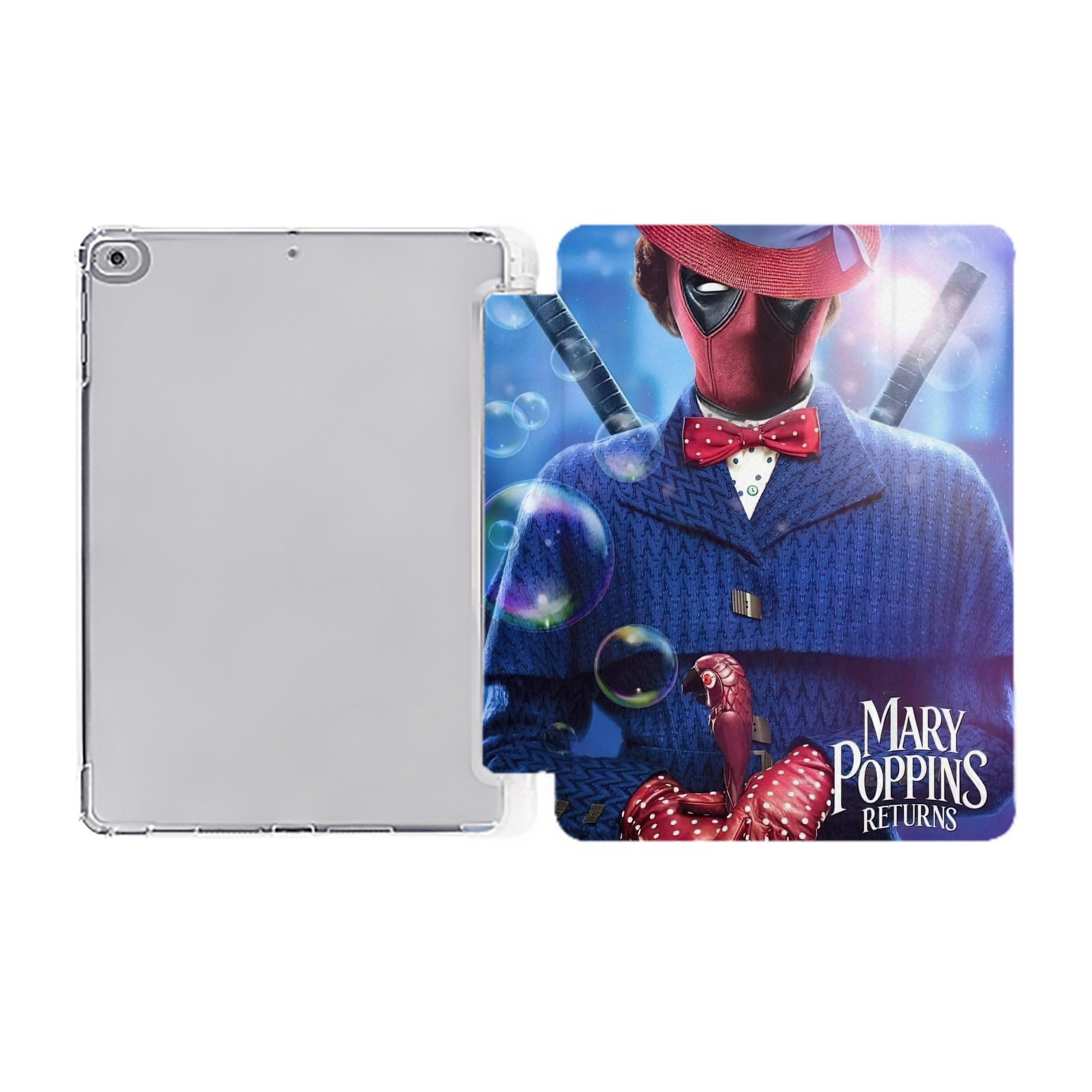（画像用） Deadpool デッドプール IPad ケース ペン収納付き 三つ折りスタンド PUレザー×シリコン 対応機種9.5/10.5/10.9インチ
